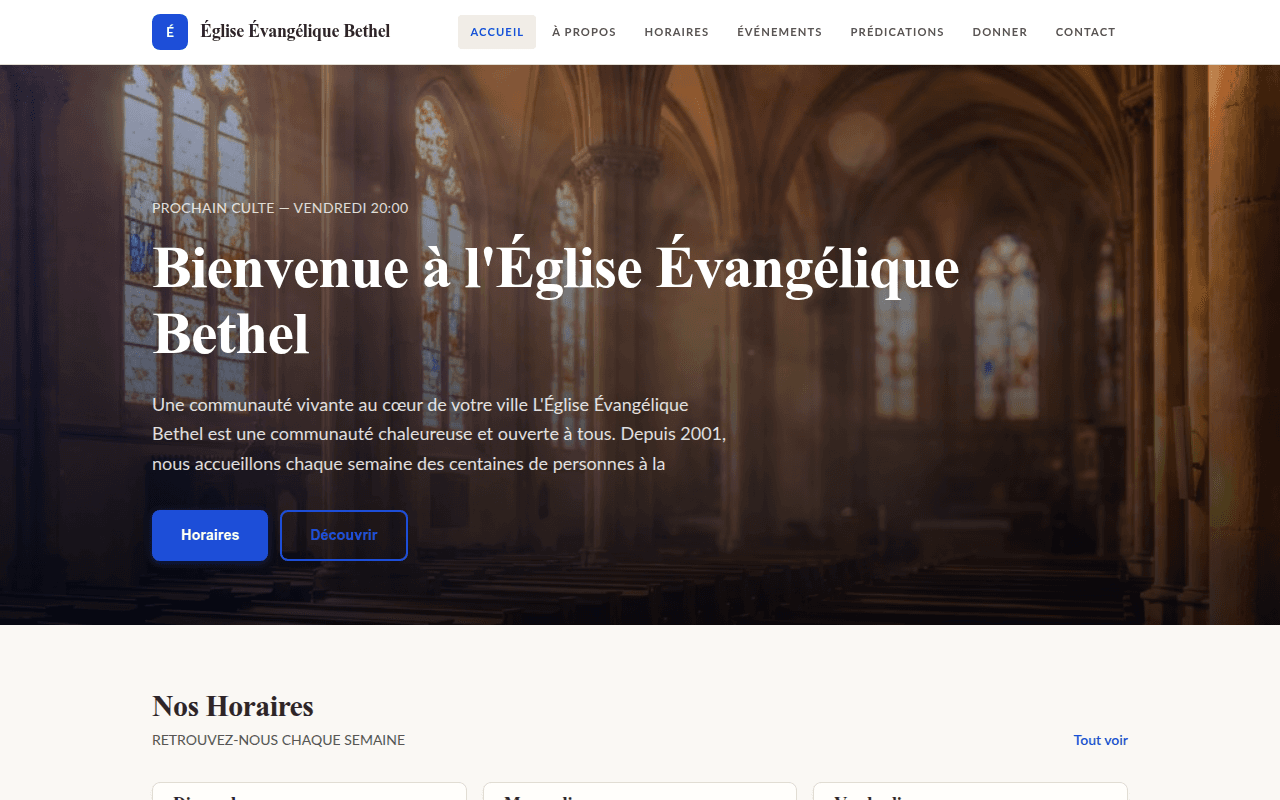 Aperçu du site démo
